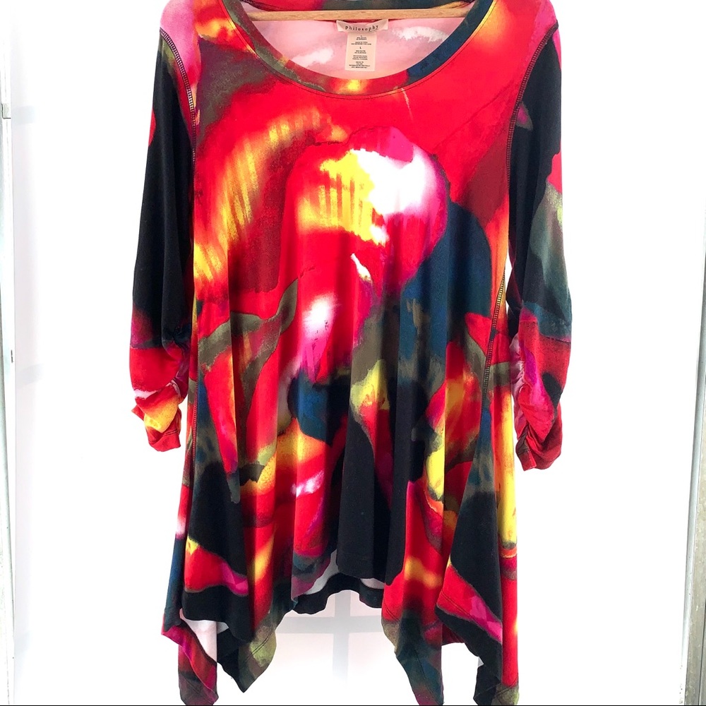 Philosophy Tunic Top Watercolor Size L